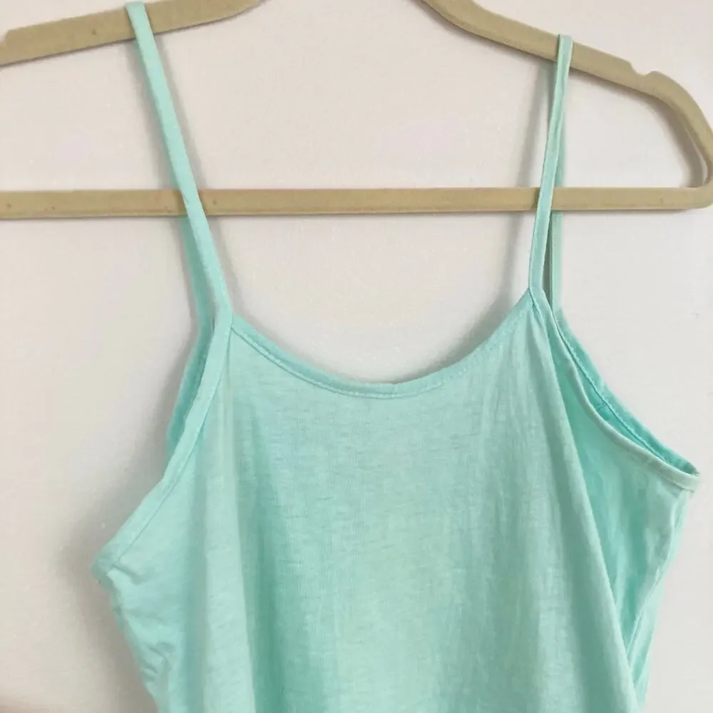 Vintage Y2K Womens S Mint Green Lace Trim Stretch Cami Fairy Coquette Dainty
